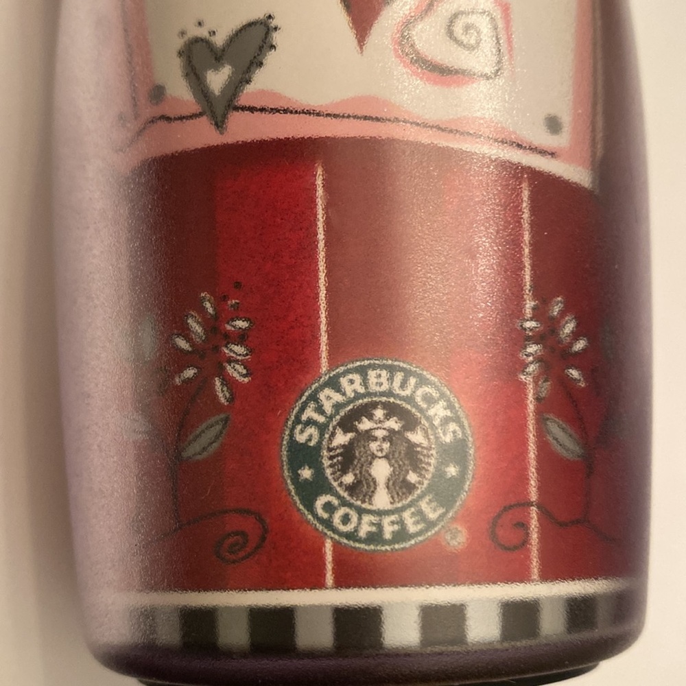 2002 Starbucks Coffee Co “Red Hearts”Themed Insulated Cup - Picture 4 of 15